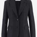 GIACCA IN MISTO LANA CON REVERS E MOTIVO A QUADRI G5453 10 LARDINI 