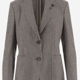 GIACCA IN LANA E COTONE CON MOTIVO A QUADRI IMRP55589 500CE LARDINI 