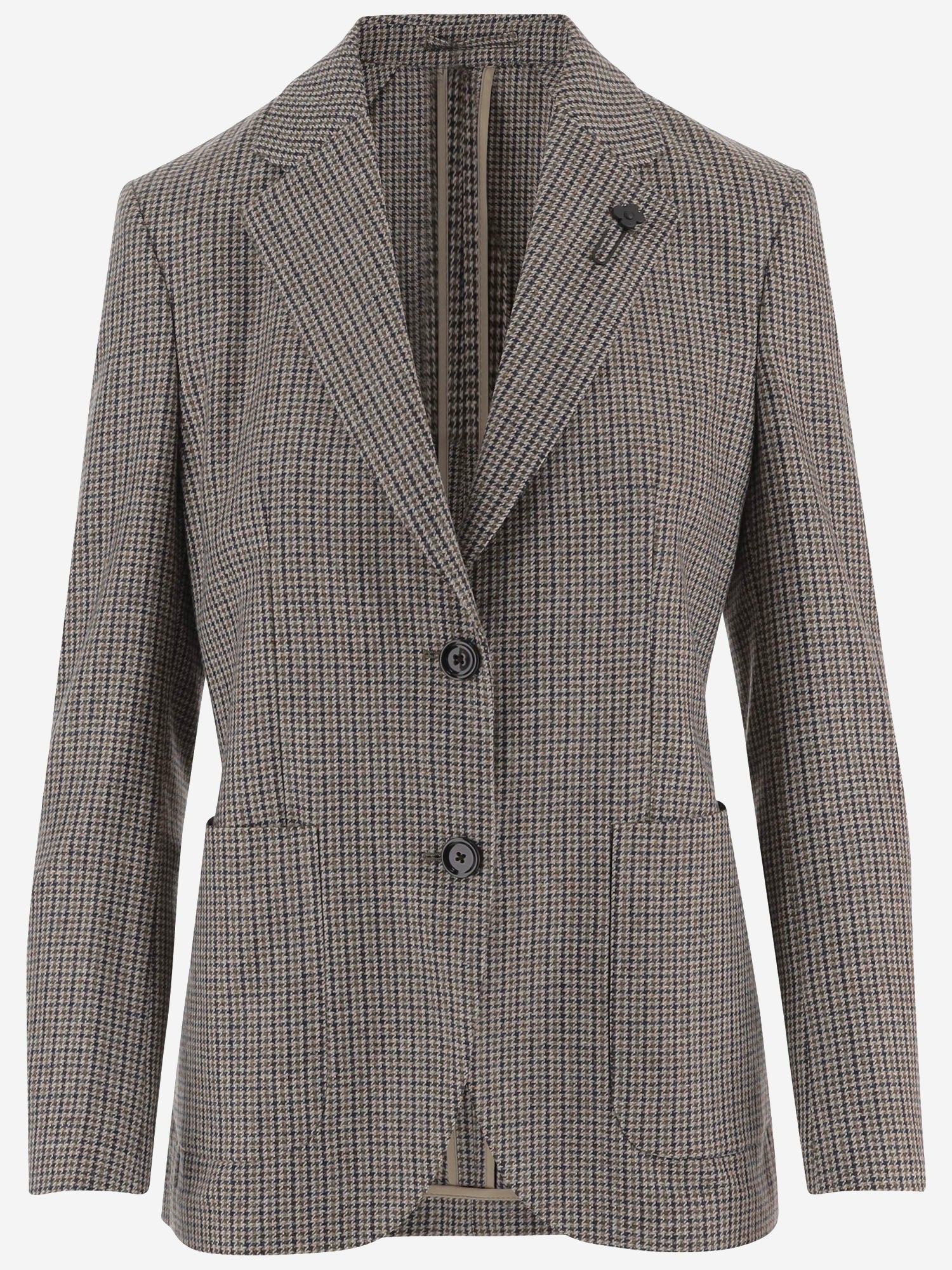 GIACCA IN LANA E COTONE CON MOTIVO A QUADRI IMRP55589 500CE LARDINI 