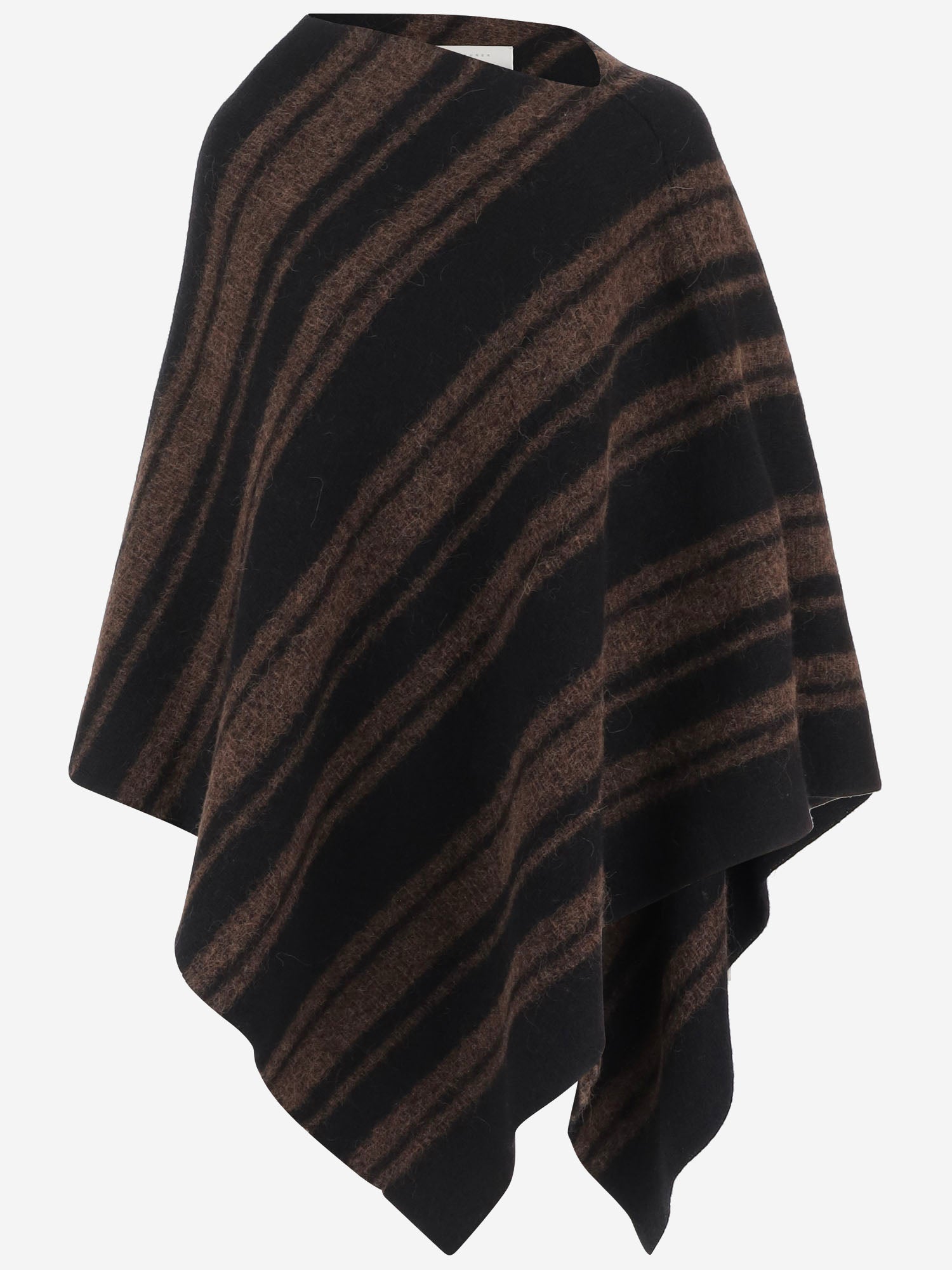 PONCHO A RIGHE IN MISTO LANA E ALPACA AW26A2993Y322 RB05 LAUREN MANOOGIAN 