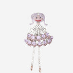 SPILLA IN OTTONE CON CRISTALLI A FORMA DI BALLERINA BROO BALLET LISA C 