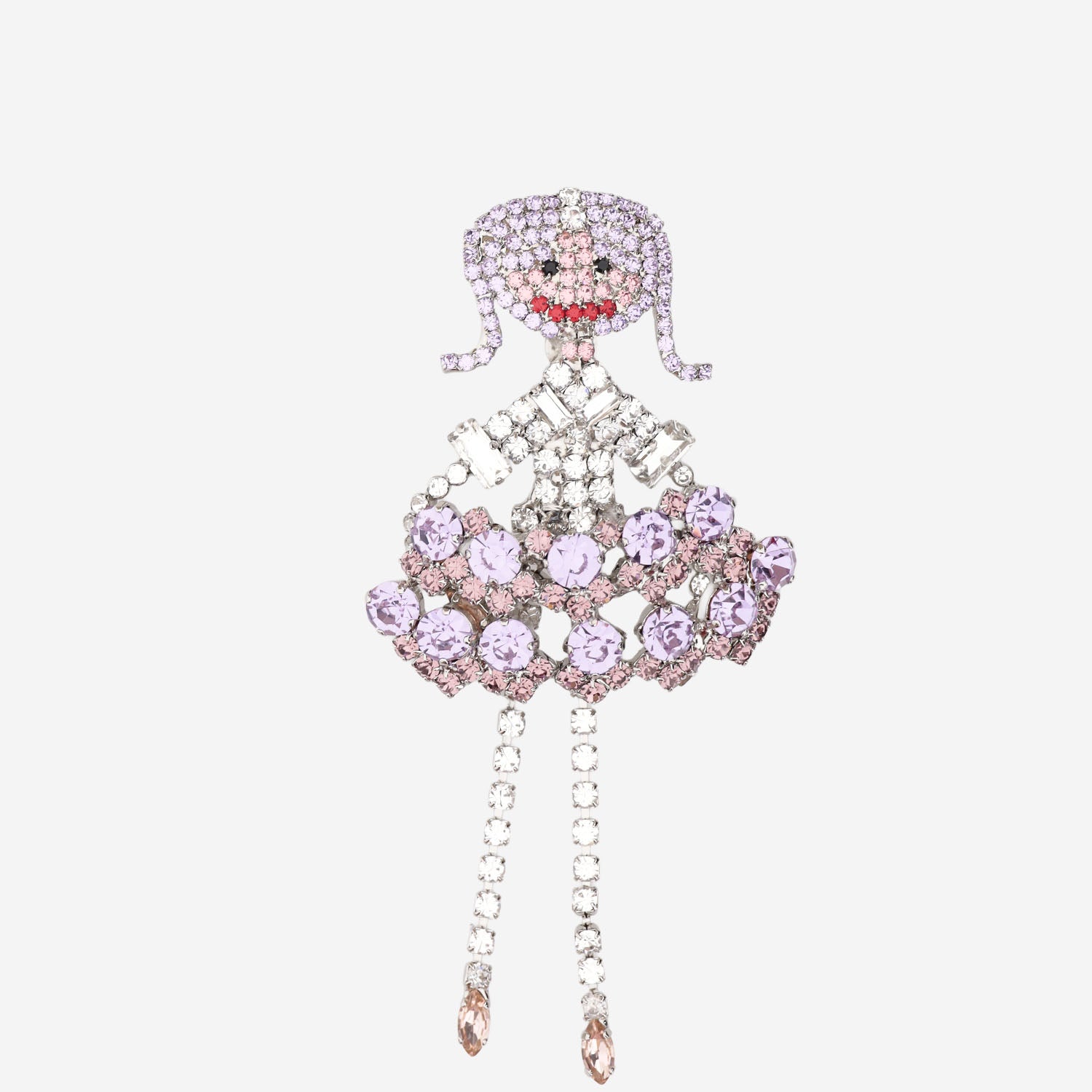 SPILLA IN OTTONE CON CRISTALLI A FORMA DI BALLERINA BROO BALLET LISA C 