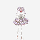 SPILLA IN OTTONE CON CRISTALLI A FORMA DI BALLERINA BROO BALLET LISA C 