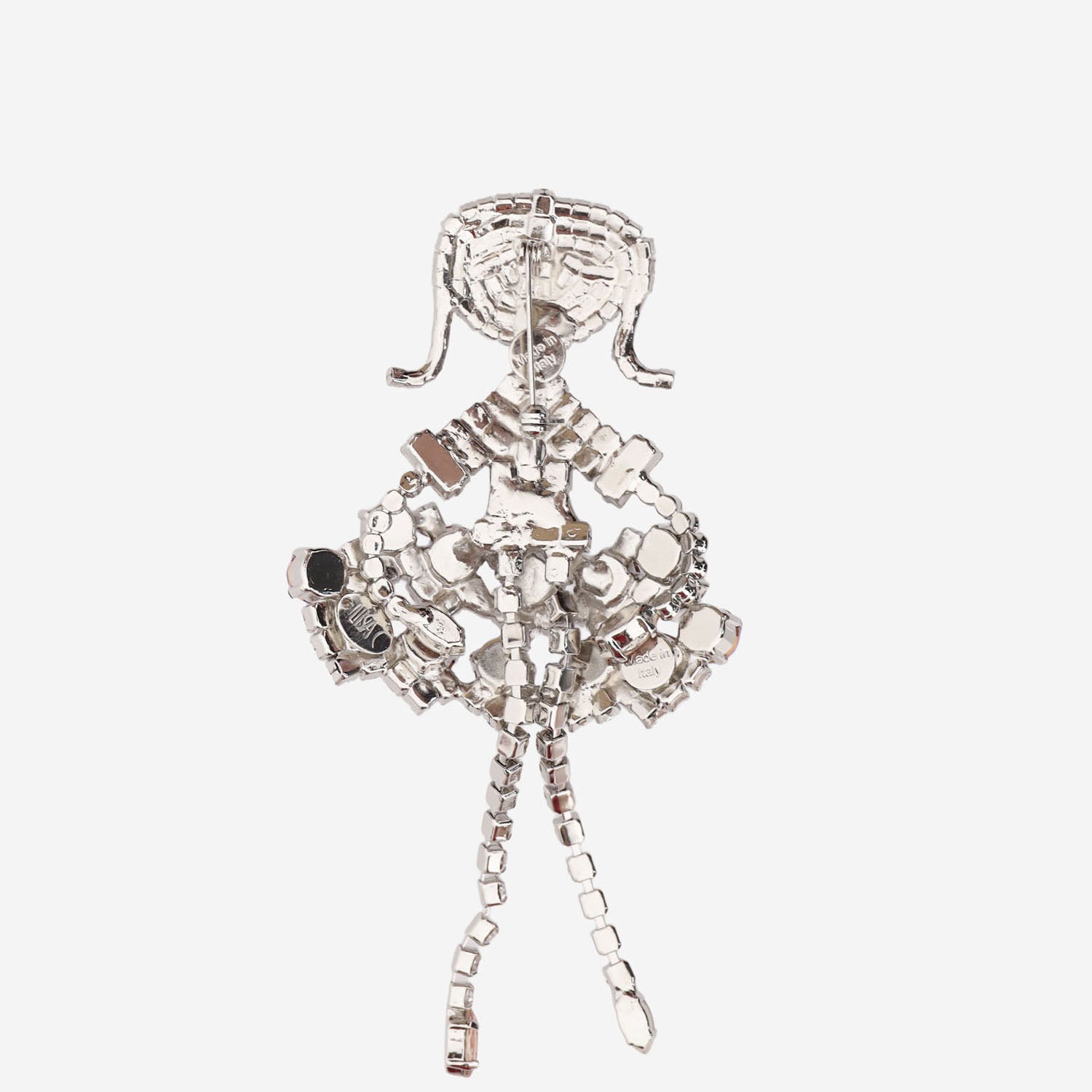 SPILLA IN OTTONE CON CRISTALLI A FORMA DI BALLERINA BROO BALLET LISA C 