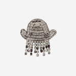 SPILLA IN OTTONE CON CRISTALLI A FORMA DI FANTASMA BROOFANTASMA BROWN LISA C 