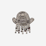 SPILLA IN OTTONE CON CRISTALLI A FORMA DI FANTASMA BROOFANTASMA BROWN LISA C 