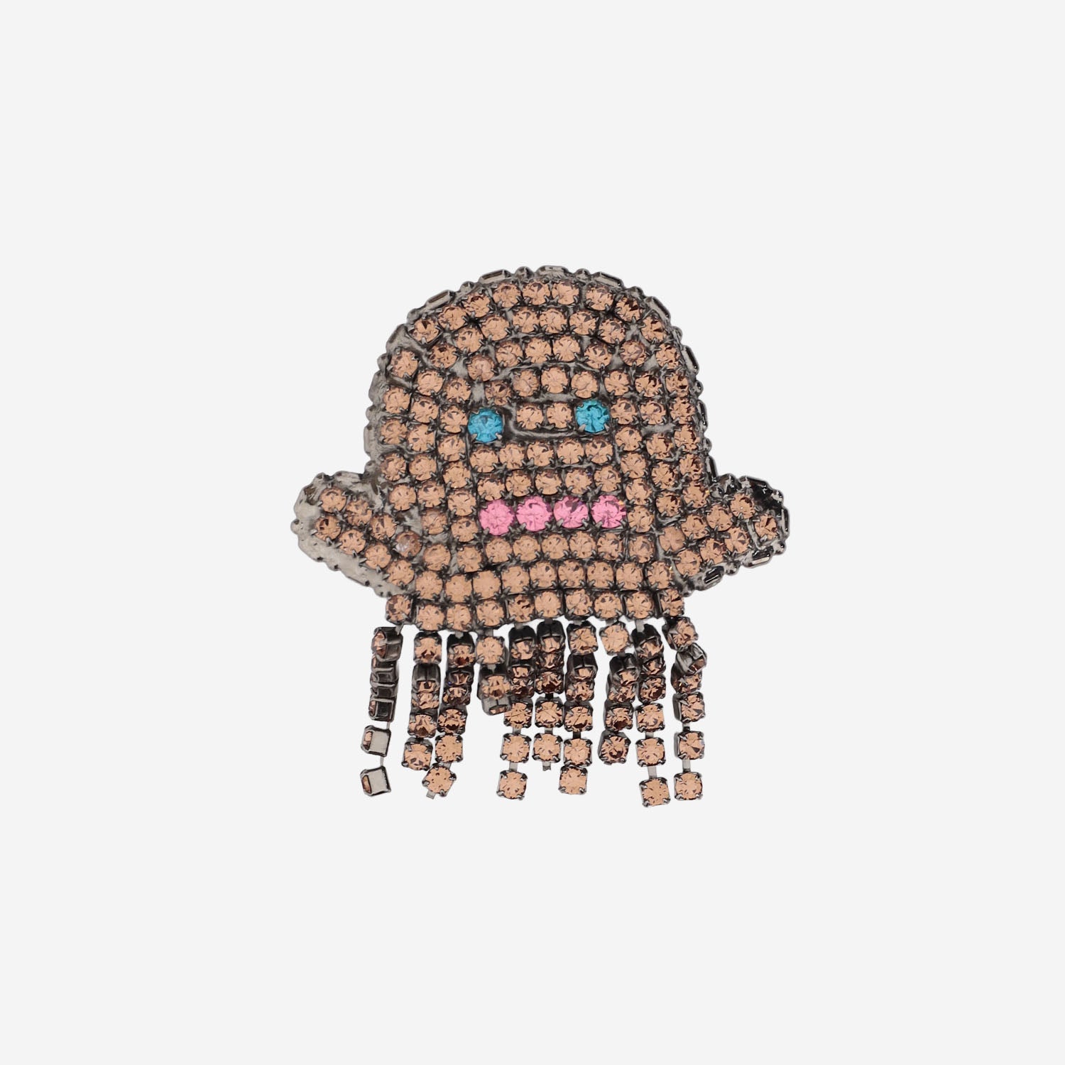 SPILLA IN OTTONE CON CRISTALLI A FORMA DI FANTASMA BROOFANTASMAPICCOLO BROWN LISA C 