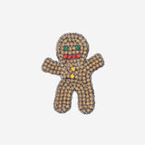 SPILLA IN OTTONE CON CRISTALLI A FORMA DI OMINO DI ZENZERO BROO ZENZERO LISA C 