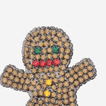 SPILLA IN OTTONE CON CRISTALLI A FORMA DI OMINO DI ZENZERO BROO ZENZERO LISA C 