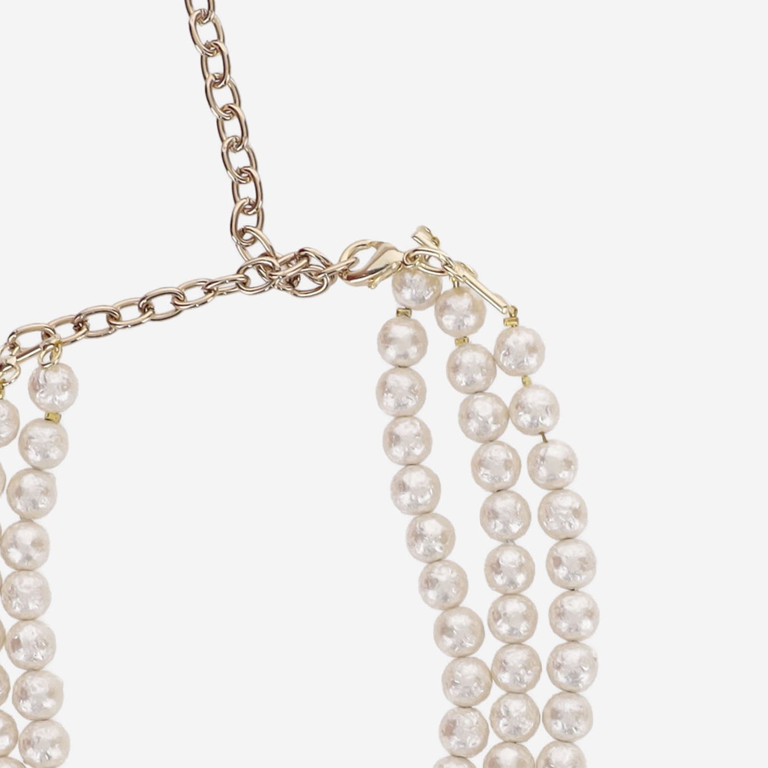 COLLANA MULTIFILI CON PERLE NECVIVID3F BIANCO LISA C 