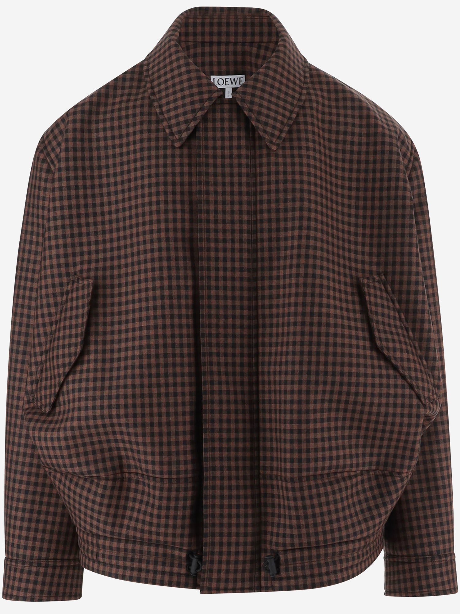 GIACCA IN LANA CON MOTIVO A QUADRETTI H526Y02WGO 3101 LOEWE 