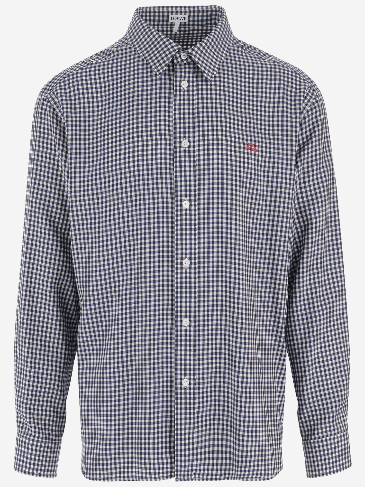 CAMICIA IN SETA CON MOTIVO A QUADRI H526Y05WJ9 5102 LOEWE 