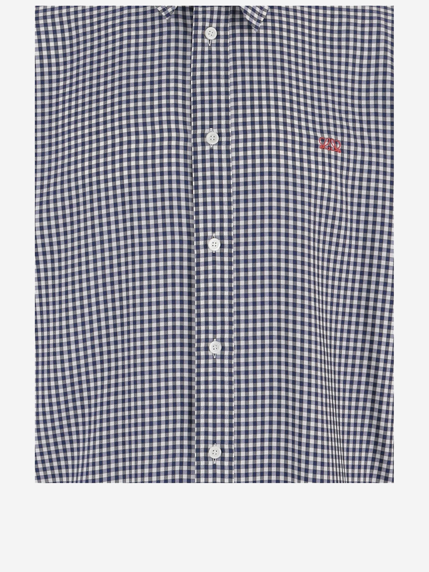 CAMICIA IN SETA CON MOTIVO A QUADRI H526Y05WJ9 5102 LOEWE 