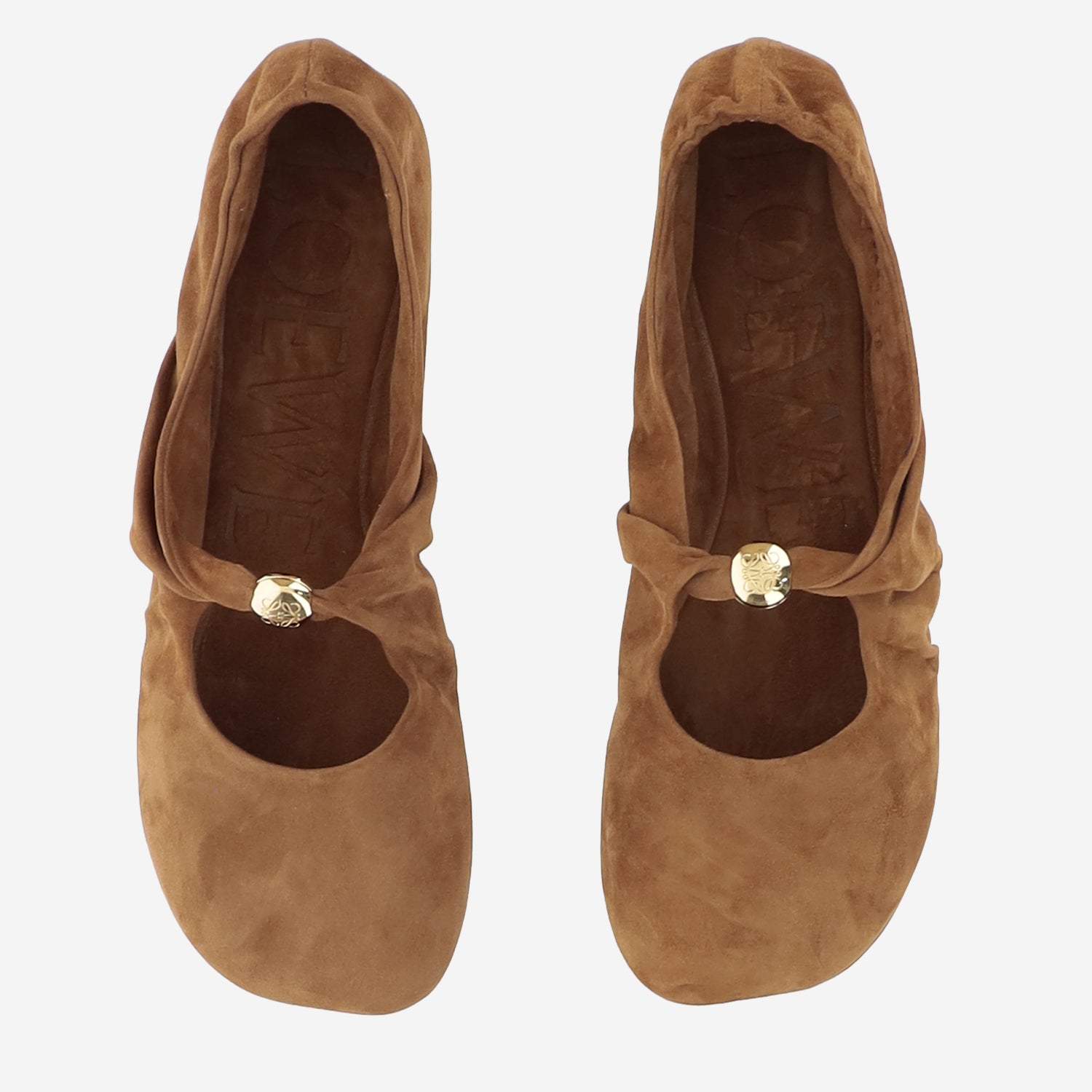 BALLERINE PEBBLE SOFT IN PELLE DI CAPRA SCAMOSCIATA LLPF466X04 2530 LOEWE 