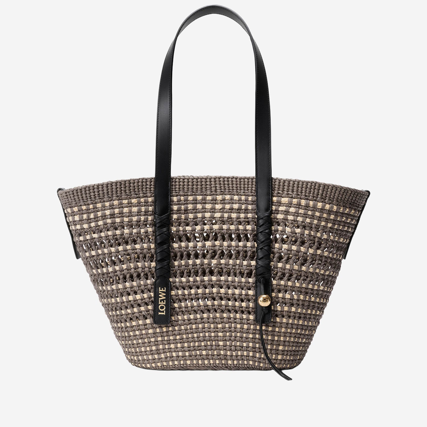 Borsa Braid media in palma Iraca e pelle di vitello ASCPNIBX01 0528 LOEWE x PAULAS IBIZA 