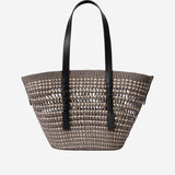 Borsa Braid media in palma Iraca e pelle di vitello ASCPNIBX01 0528 LOEWE x PAULAS IBIZA 