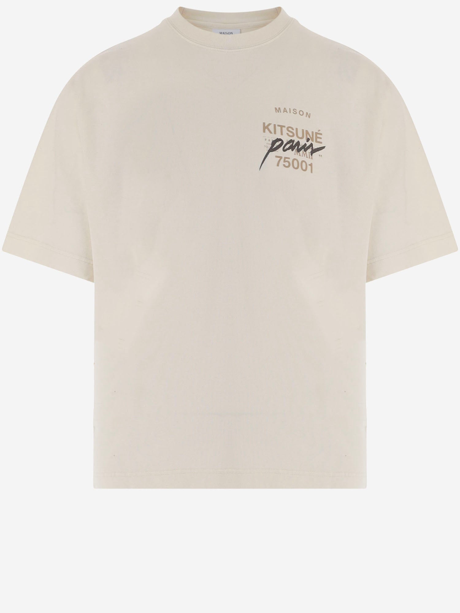 T-SHIRT IN COTONE CON LOGO MQMJT00KJ0119 0063 MAISON KITSUNE 