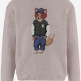 Maglione in lana con logo MRMKJ02KT1241 0548 MAISON KITSUNE 