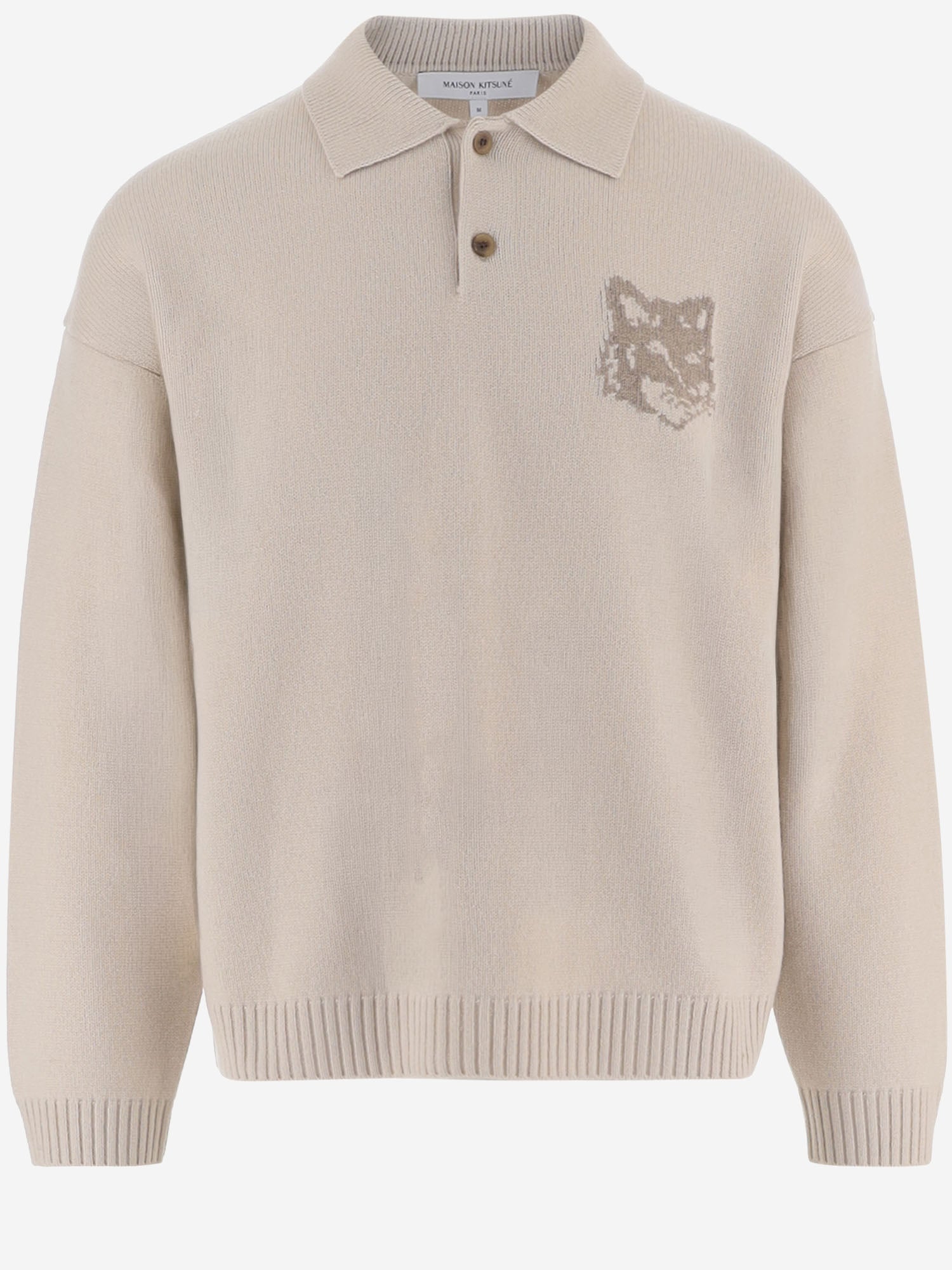 MAGLIONE POLO IN LANA MERINO MRMKL00KM0329 0625 MAISON KITSUNE 