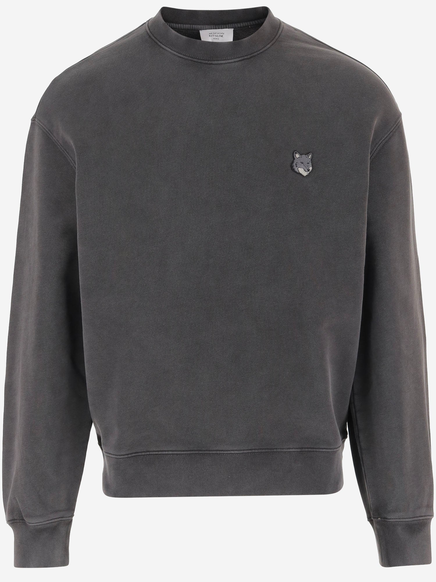 FELPA IN COTONE CON LOGO VOLPE RICAMATO PM00304KMBIT4 0519 MAISON KITSUNE 