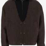 GIACCA IN LANA CON ZIP MOTIVO SPIGATO S67AM0122 S54246003F MAISON MARGIELA 