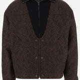 GIACCA IN LANA CON ZIP MOTIVO SPIGATO S67AM0122 S54246003F MAISON MARGIELA 