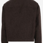 GIACCA IN LANA CON ZIP MOTIVO SPIGATO S67AM0122 S54246003F MAISON MARGIELA 