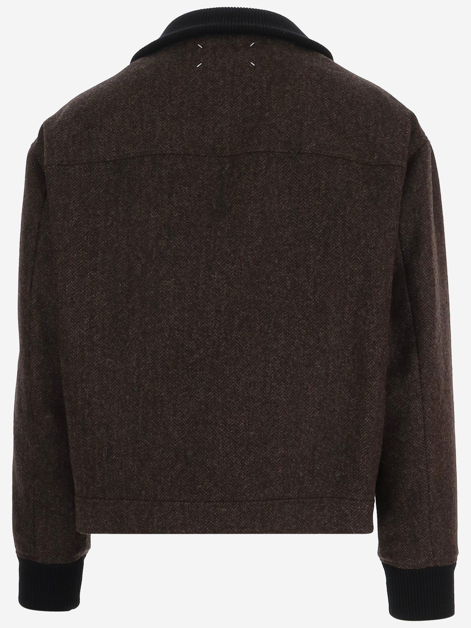 GIACCA IN LANA CON ZIP MOTIVO SPIGATO S67AM0122 S54246003F MAISON MARGIELA 