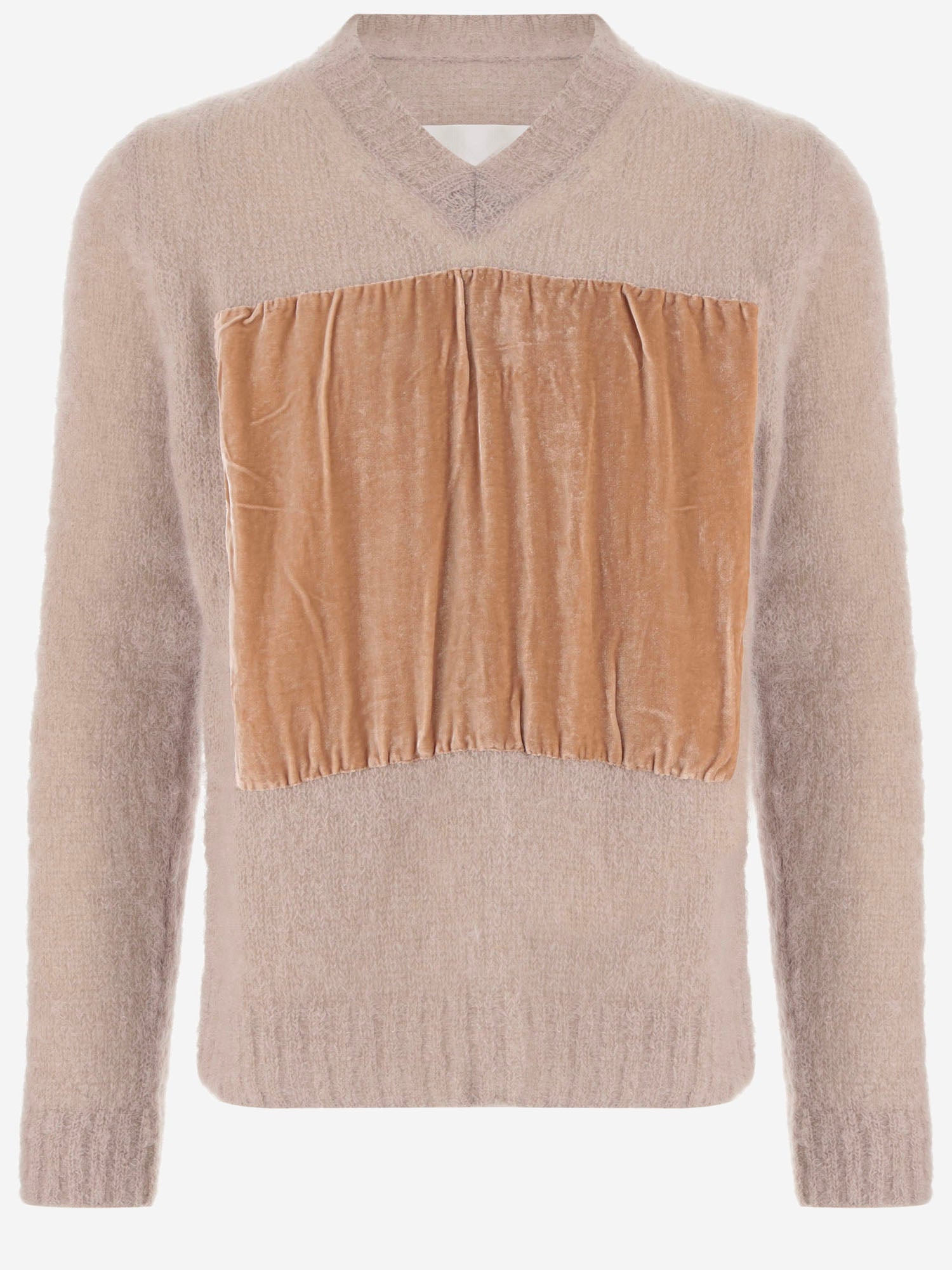 MAGLIA IN MOHAIR CON APPLICAZIONE IN VELLUTO S67HN0013 M13334119F MAISON MARGIELA 