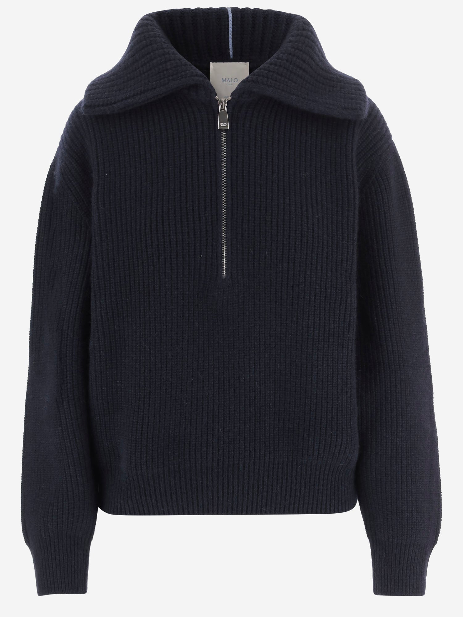 MAGLIA IN CASHMERE A COSTE CON MEZZA ZIP DXD057 F1A02E11C MALO 