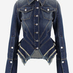 GIACCA IN DENIM DI COTONE CON DETTAGLI SFRANGIATI MAT03J112 1 MATIERES FECALES 