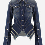 GIACCA IN DENIM DI COTONE CON DETTAGLI SFRANGIATI MAT03J112 1 MATIERES FECALES 