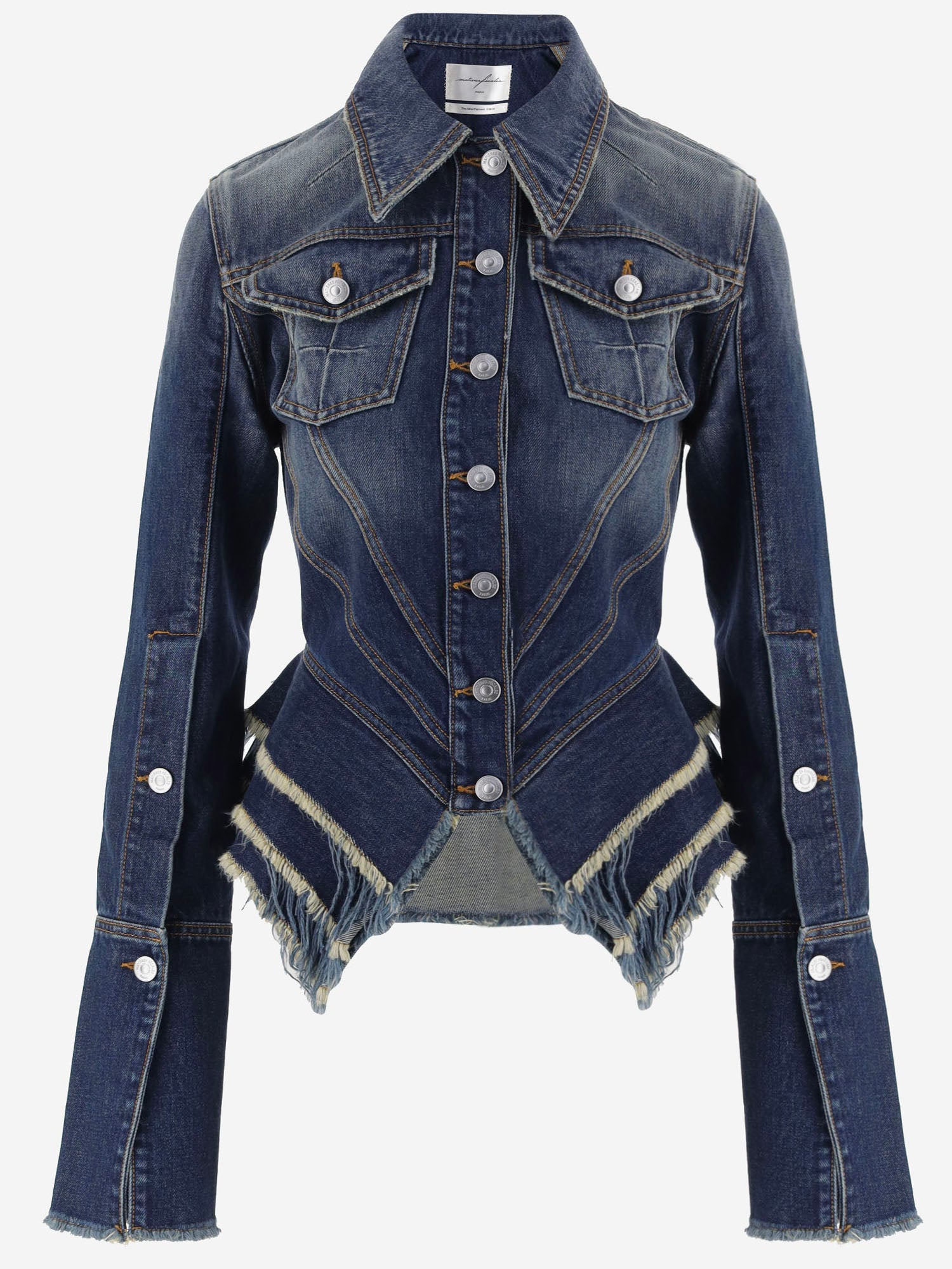 GIACCA IN DENIM DI COTONE CON DETTAGLI SFRANGIATI MAT03J112 1 MATIERES FECALES 