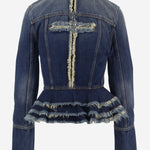 GIACCA IN DENIM DI COTONE CON DETTAGLI SFRANGIATI MAT03J112 1 MATIERES FECALES 