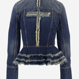 GIACCA IN DENIM DI COTONE CON DETTAGLI SFRANGIATI MAT03J112 1 MATIERES FECALES 