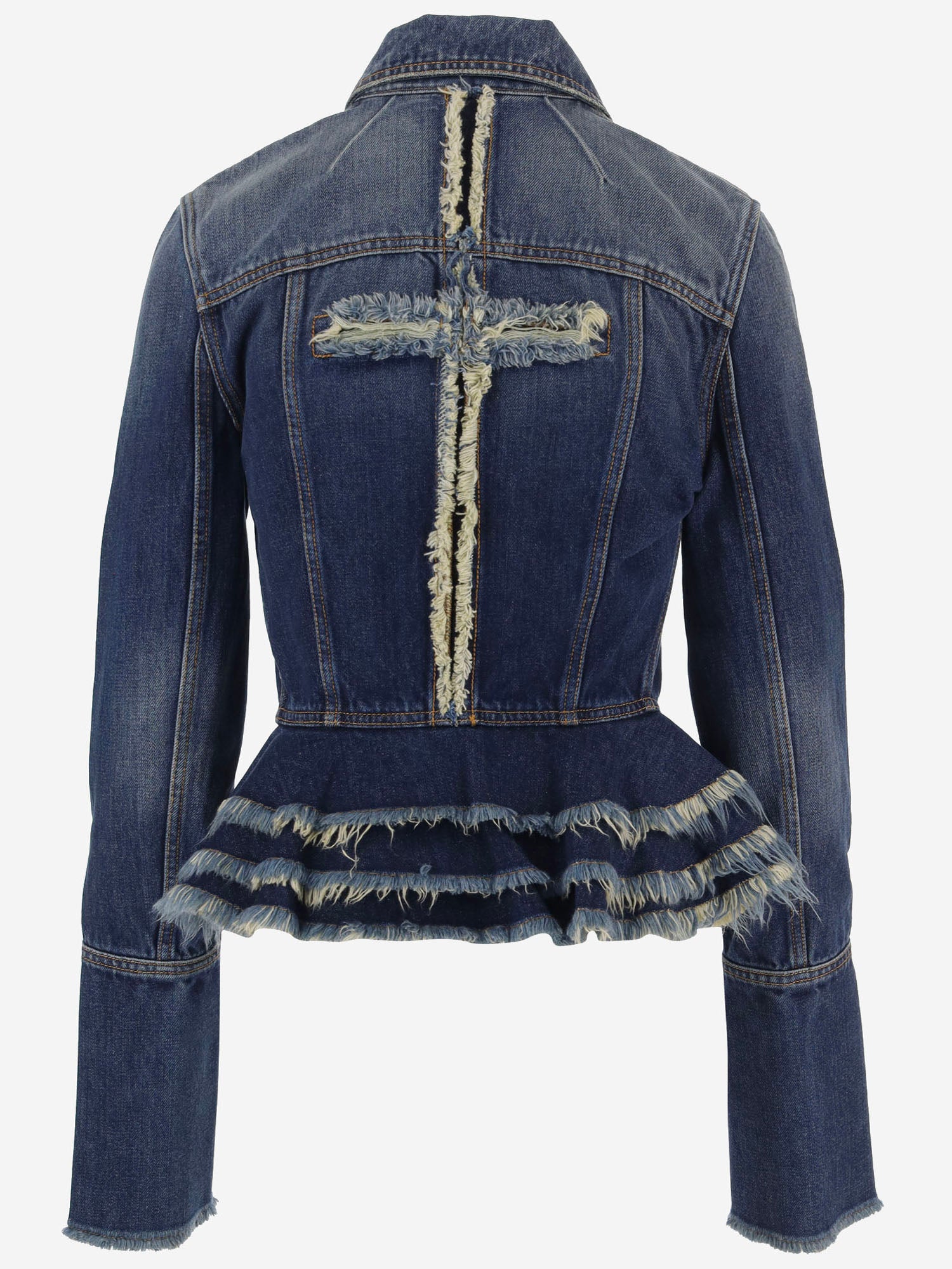 GIACCA IN DENIM DI COTONE CON DETTAGLI SFRANGIATI MAT03J112 1 MATIERES FECALES 