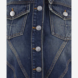 GIACCA IN DENIM DI COTONE CON DETTAGLI SFRANGIATI MAT03J112 1 MATIERES FECALES 