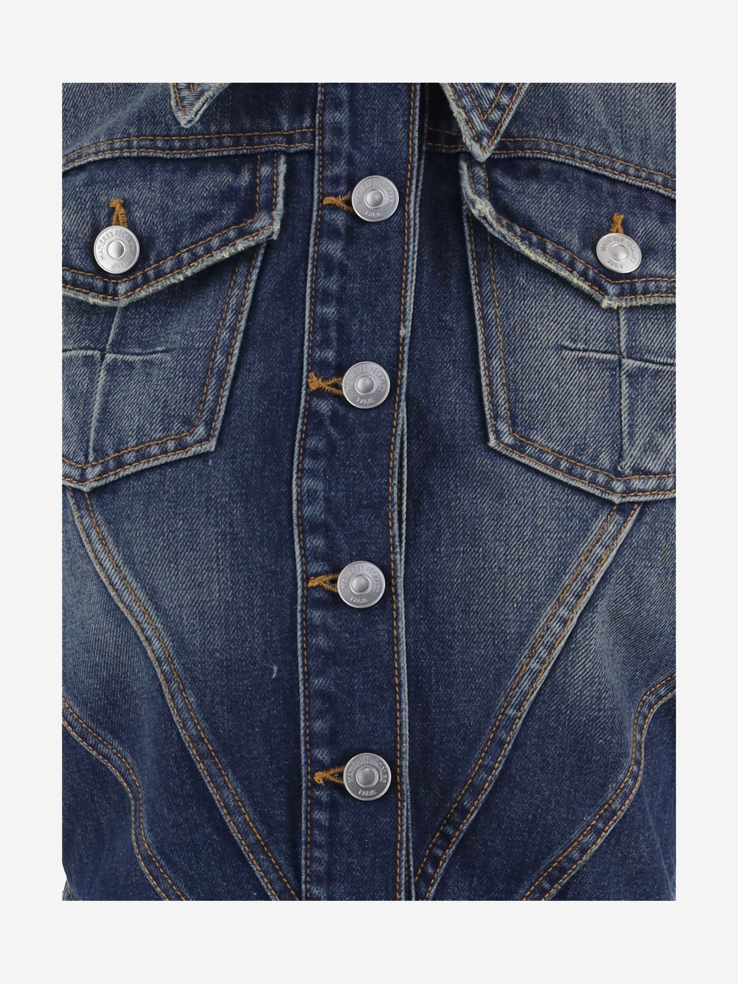 GIACCA IN DENIM DI COTONE CON DETTAGLI SFRANGIATI MAT03J112 1 MATIERES FECALES 
