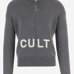 MAGLIA IN LANA CON ZIP E STAMPA MAT03N001 1 MATIERES FECALES 