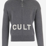 MAGLIA IN LANA CON ZIP E STAMPA MAT03N001 1 MATIERES FECALES 