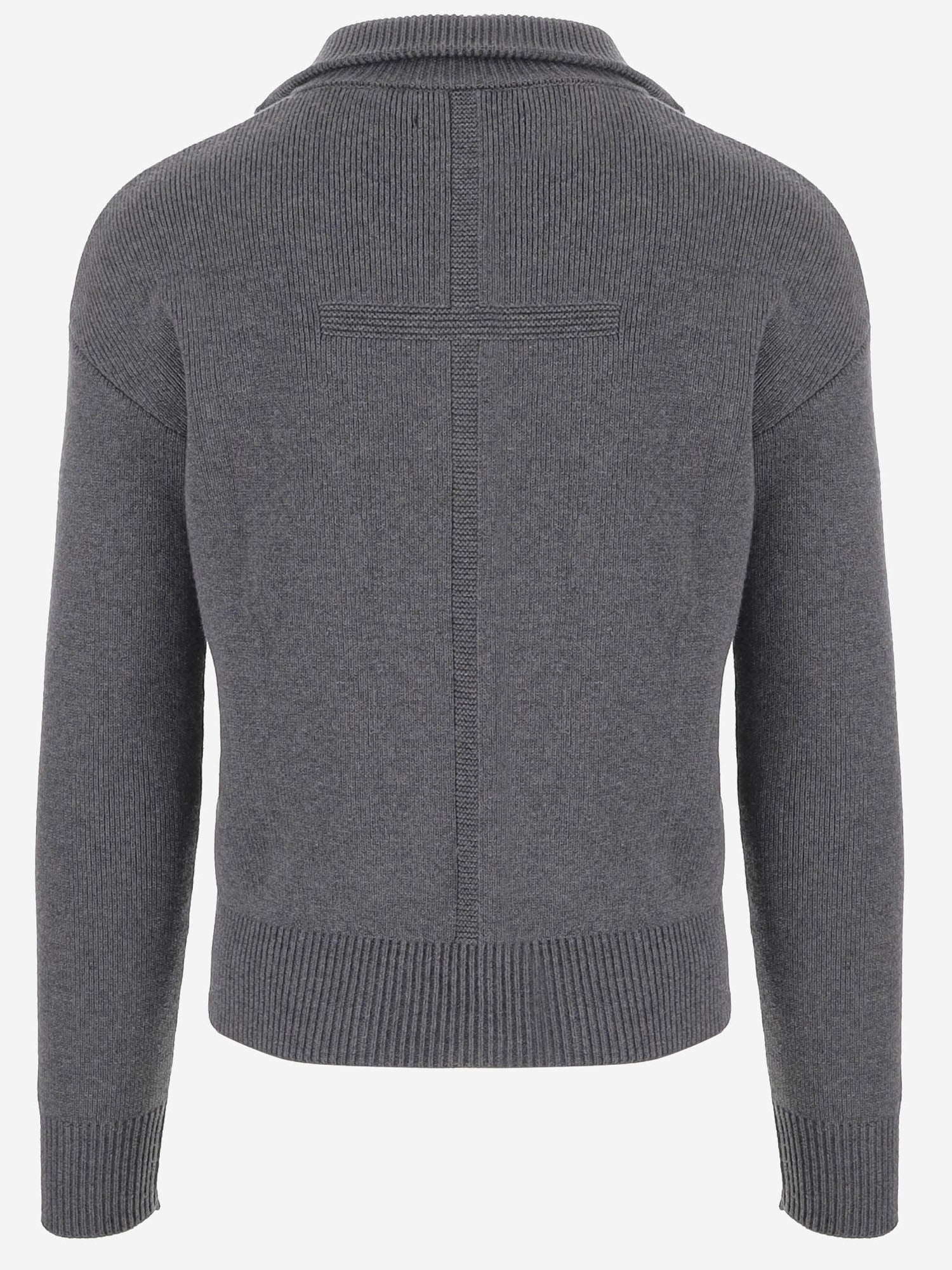 MAGLIA IN LANA CON ZIP E STAMPA MAT03N001 1 MATIERES FECALES 