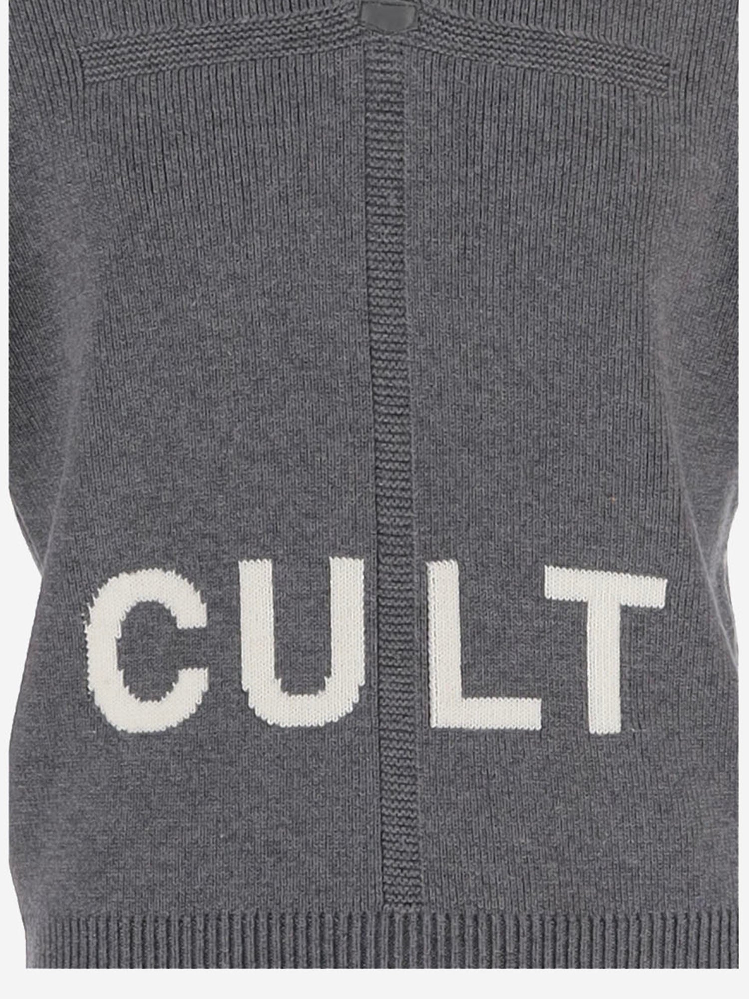 MAGLIA IN LANA CON ZIP E STAMPA MAT03N001 1 MATIERES FECALES 