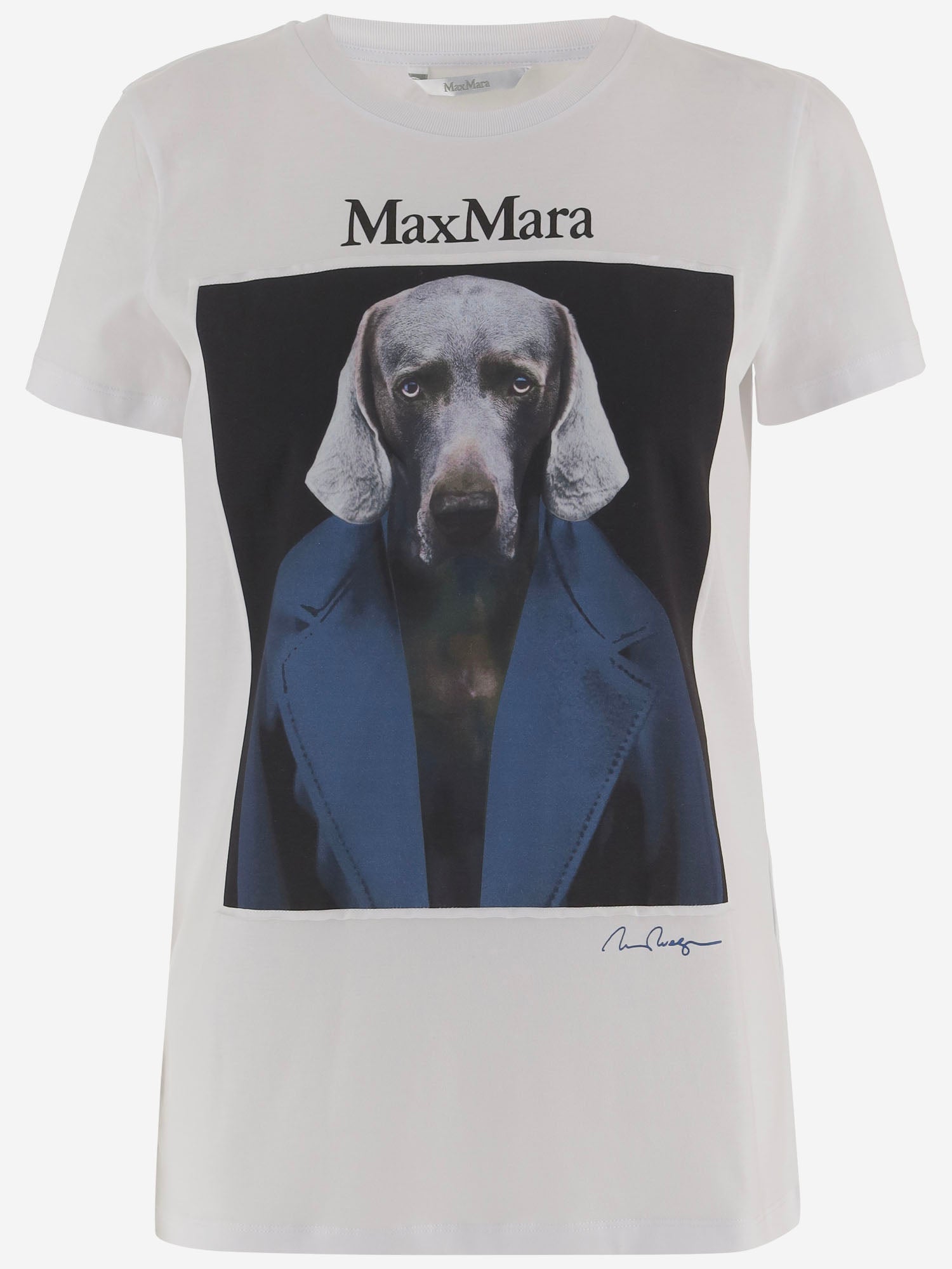 T-SHIRT IN COTONE CON STAMPA MXMCALCA 009 MAX MARA 