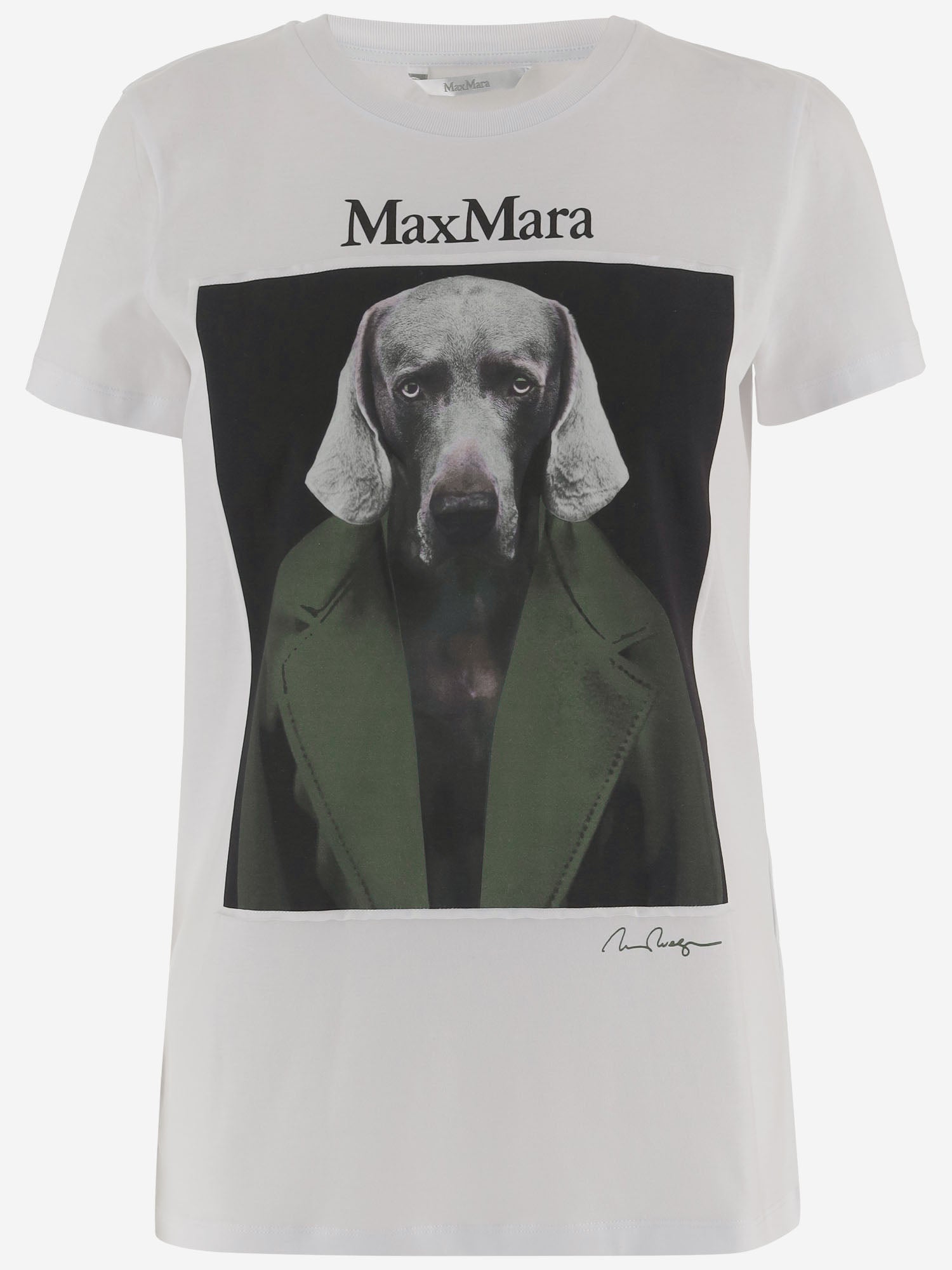 T-SHIRT IN COTONE CON STAMPA MXMCALCA 010 MAX MARA 