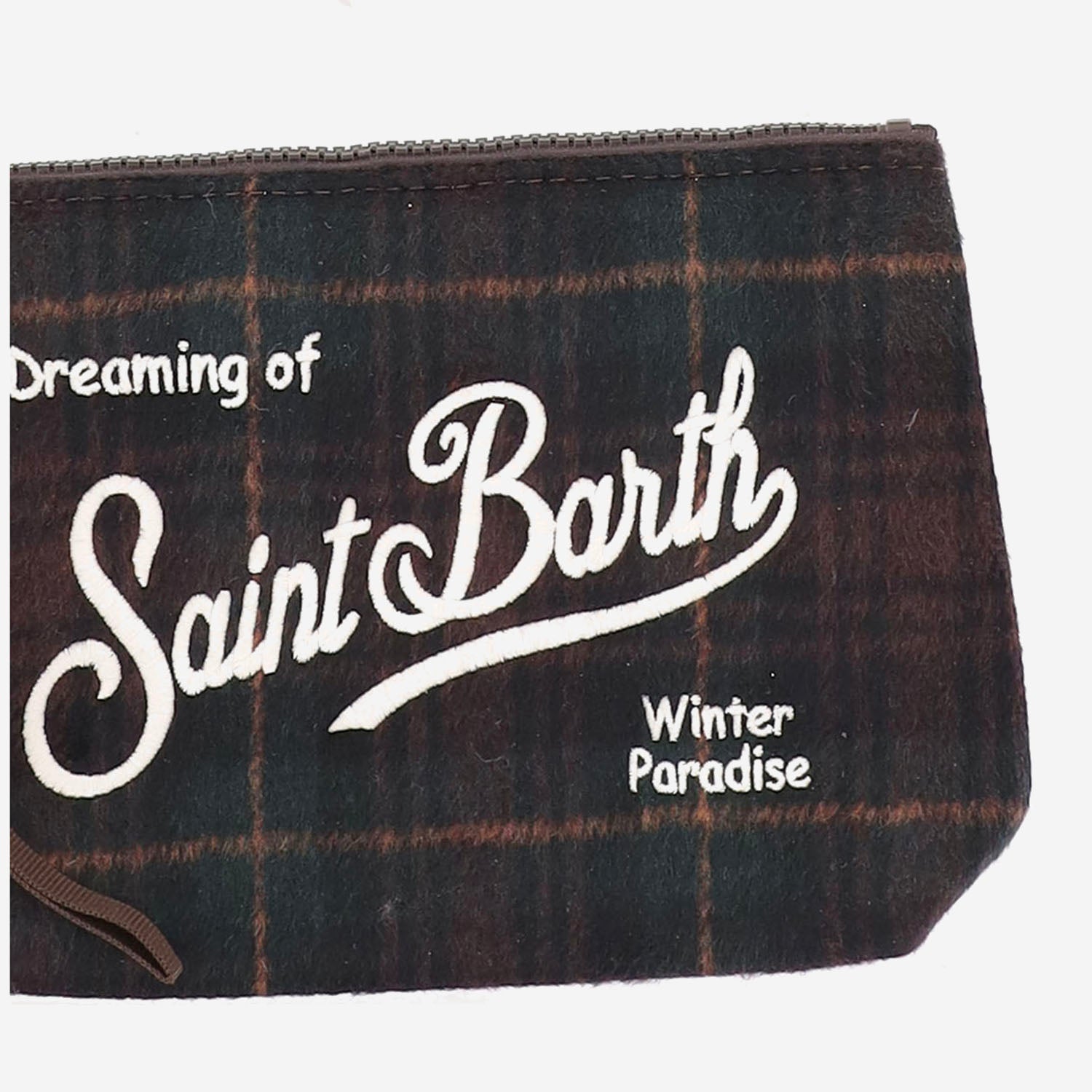 POCHETTE IN MISTO LANA A TARTAN CON LOGO ALI0022 00468M MC2 SAINT BARTH 