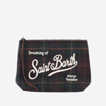 POCHETTE IN MISTO LANA A TARTAN CON LOGO ALI0022 00468M MC2 SAINT BARTH 