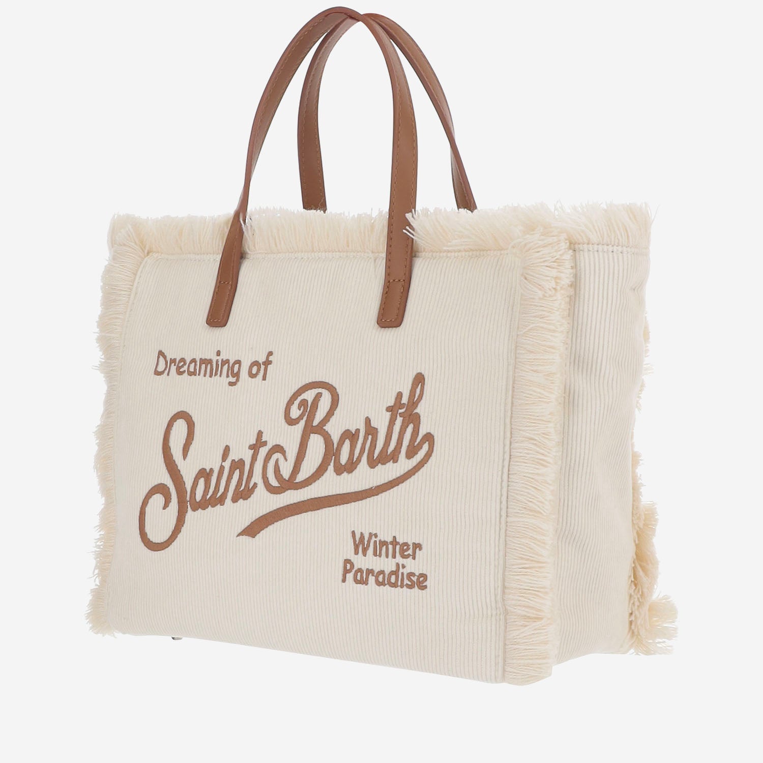 BORSA TOTE COLETTE IN VELLUTO DI COTONE A COSTE COL0048 04133M MC2 SAINT BARTH 