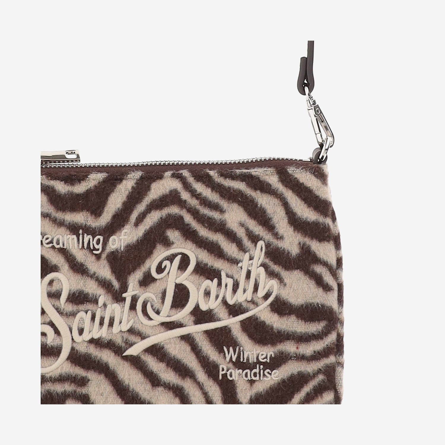POCHETTE IN MISTO LANA ANIMALIER CON LOGO PARM003 04108M MC2 SAINT BARTH 
