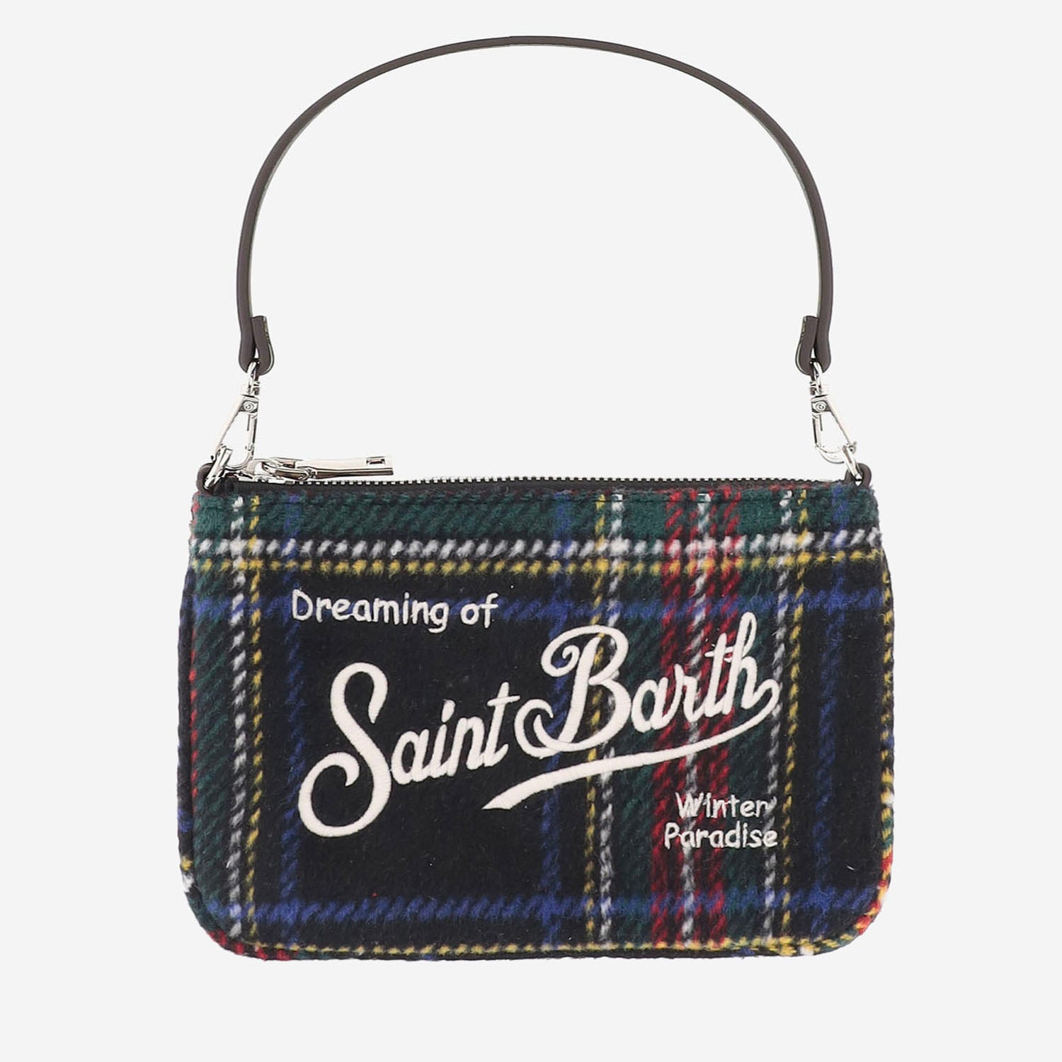 POCHETTE IN MISTO LANA A TARTAN CON LOGO PARM006 02549M MC2 SAINT BARTH 