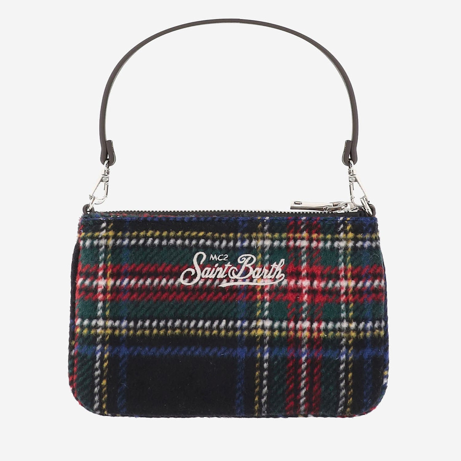 POCHETTE IN MISTO LANA A TARTAN CON LOGO PARM006 02549M MC2 SAINT BARTH 